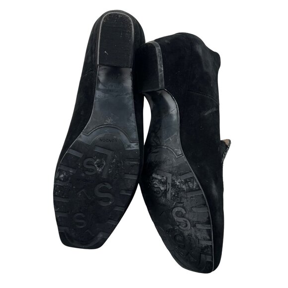 Sacha London Black Suede Low Heel Shoes With Textured Detail 7.5 Made In China - Picture 7 of 7